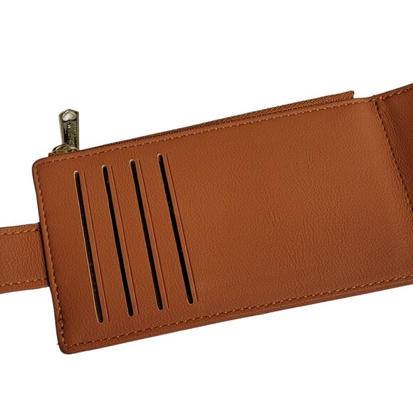 Weichen RFID Card Holder Wallet Brown Faux Leather‎ Folding Snap Closure ID - Picture 12 of 14